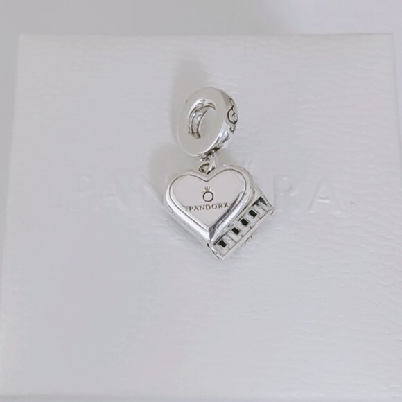 Pandora Grand Piano Heart Dangle Charm S925 Sterling Silver with box - Picture 3 of 9